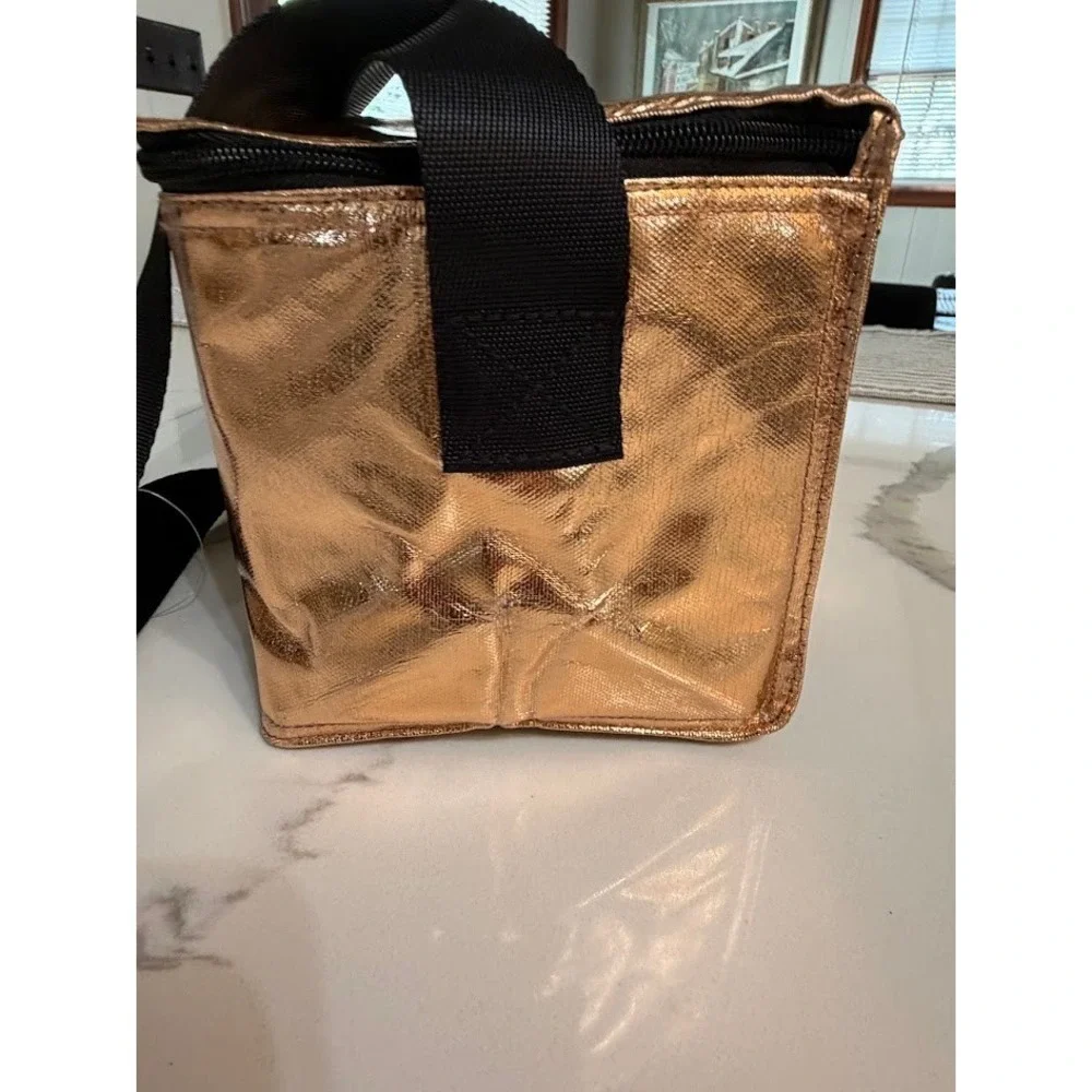 Victoria's Secret PINK Metallic Rose Gold Insulated Cooler Bag Shoulder Strap